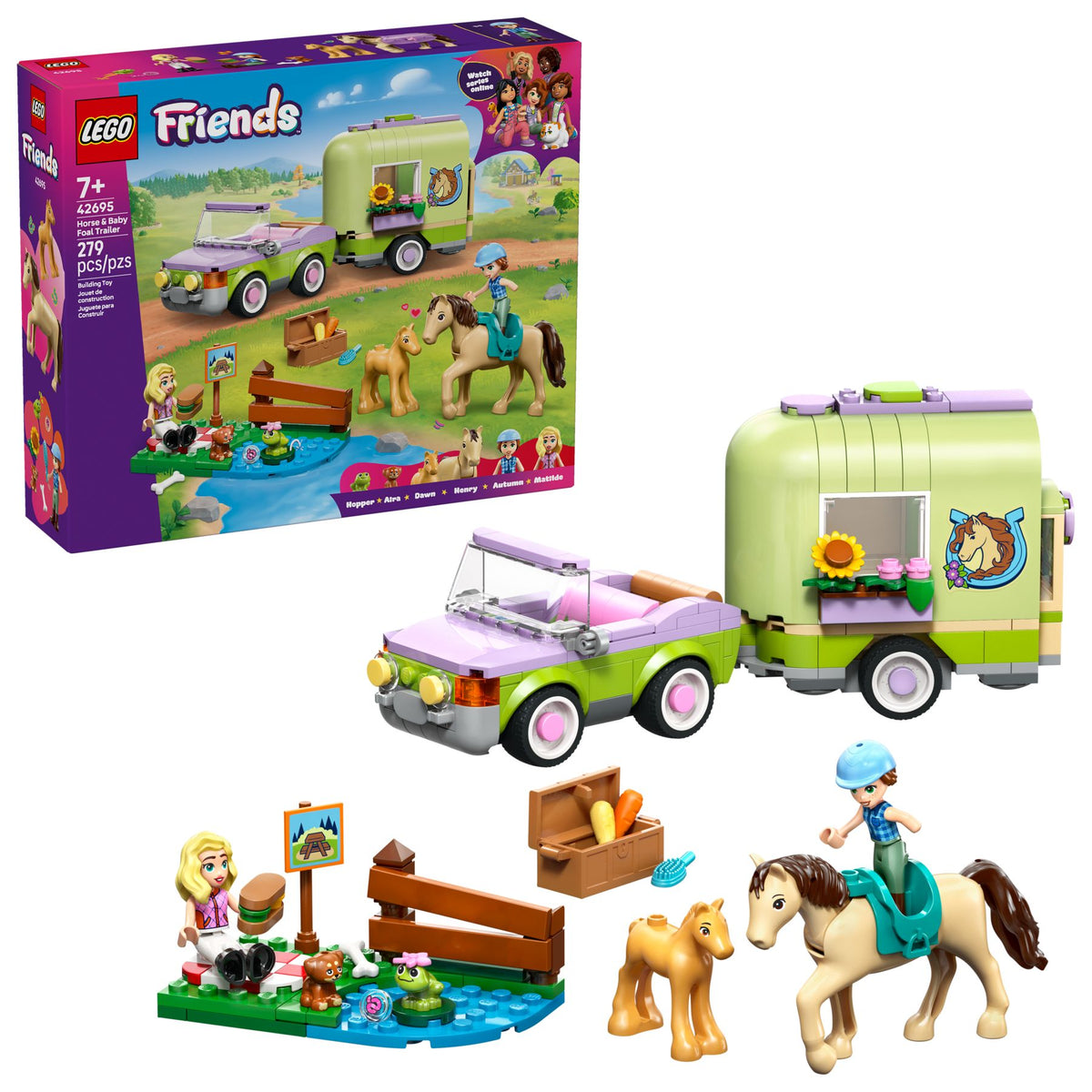 LEGO Friends Pferd & Fohlen mit Pferdeanhänger (42695)