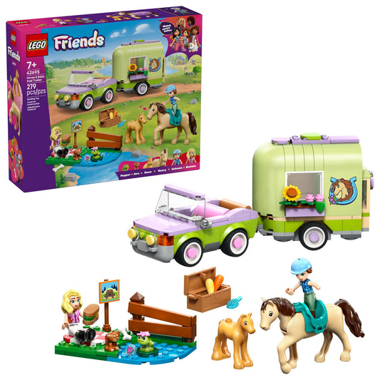 LEGO Friends Pferd & Fohlen mit Pferdeanhänger (42695)