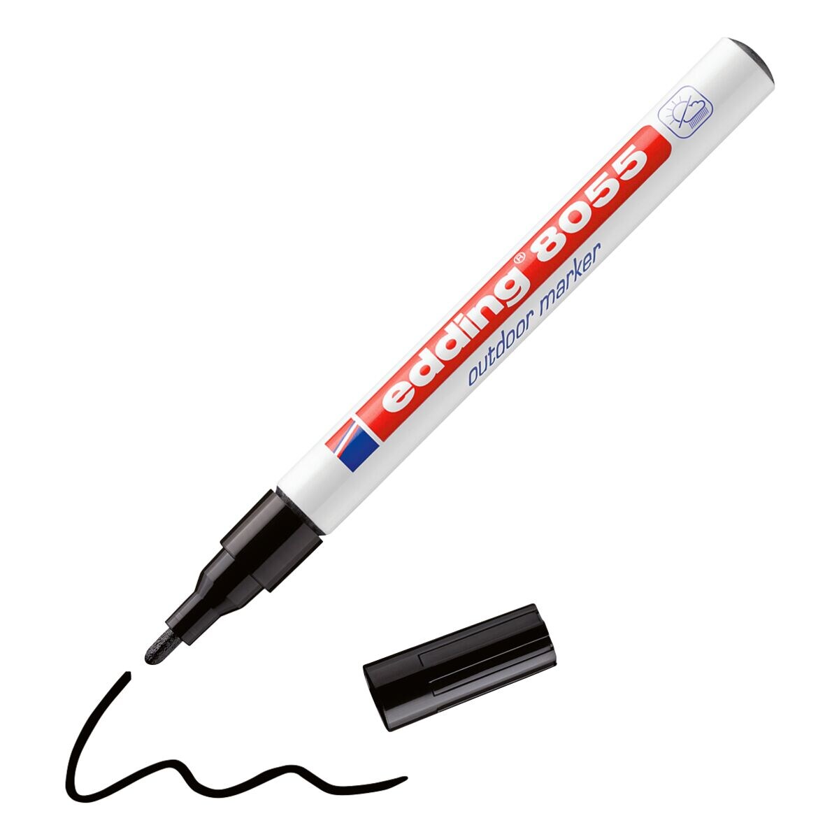 edding 8055 Outdoor-Marker schwarz – 1-2 mm, Aluminium