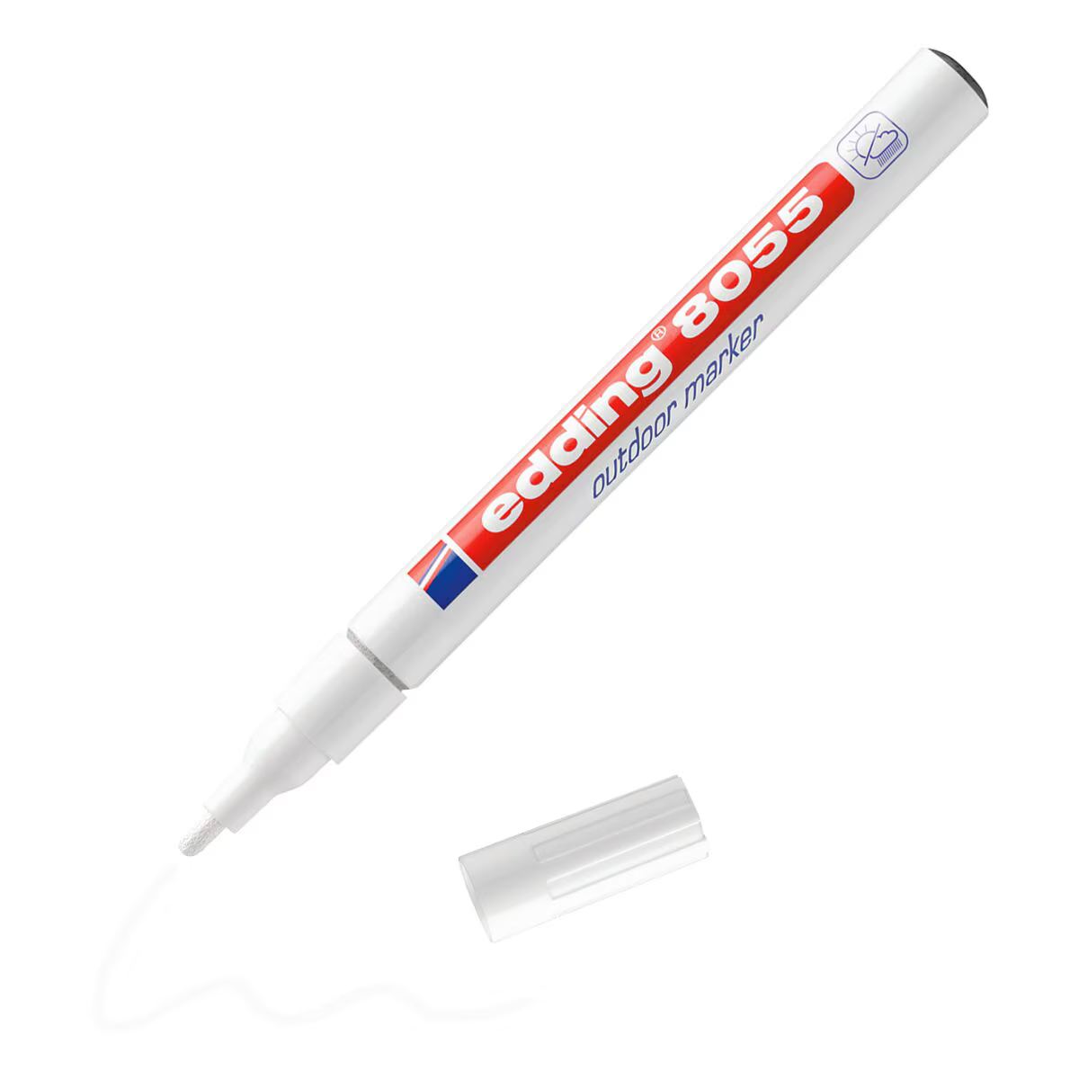 edding 8055 Outdoor-Marker weiß – 1-2 mm, Aluminium