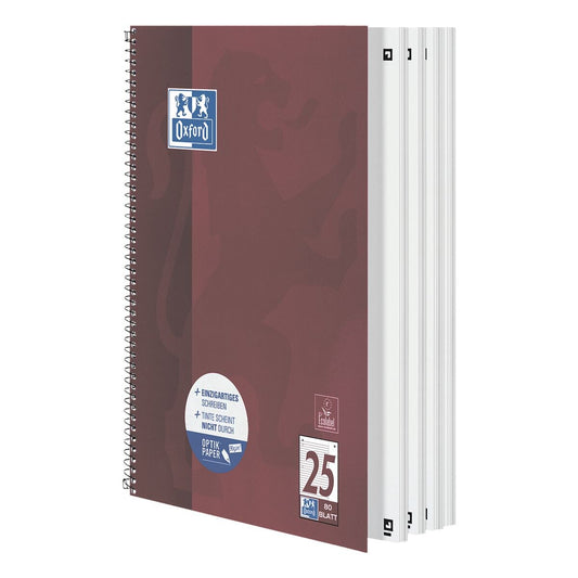 OXFORD Collegeblock A4+ 80 Blatt liniert Lin25 Pflaume