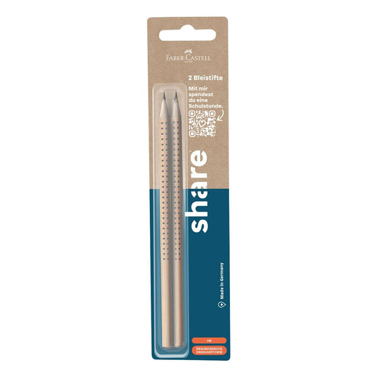 Faber-Castell share Bleistift HB, Dreikant, 2er-Pack
