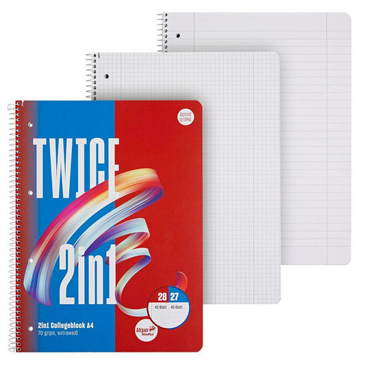Staufen Collegeblock A4 Twice 2in1 – 80 Bl. lin.+kar.