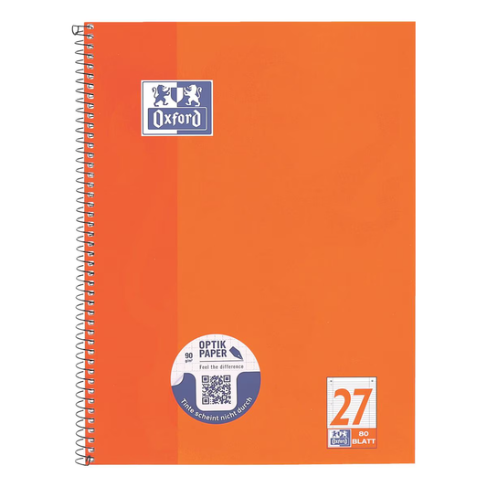 OXFORD Collegeblock A4+ 80 Blatt liniert Lin27 – 1 aus 4 Designs zufällig