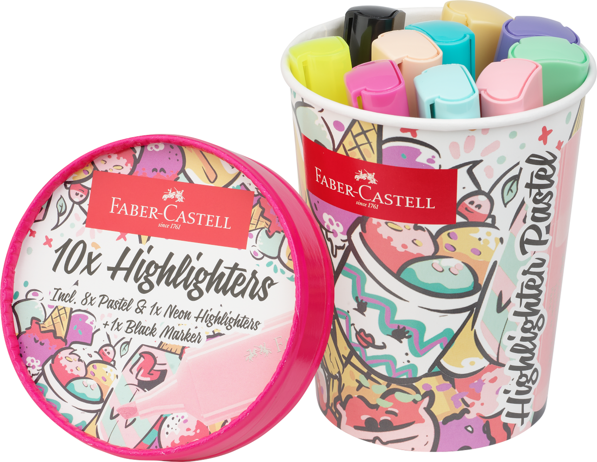 Textmarker Highlighter Ice Cream Cup Pastell 10er-Set