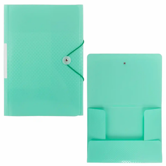 Idena Sammelmappe PP mit Gummizugverschluss und Rückenschild pastell mint DIN A4