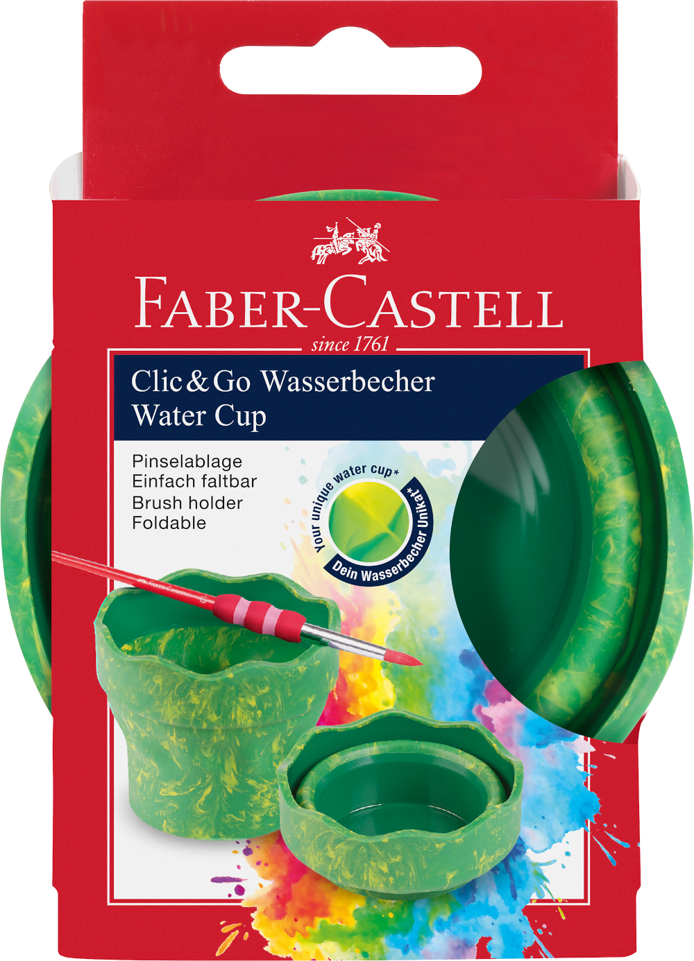 Faber-Castell Wasserbecher Clic&Go grün – faltbar