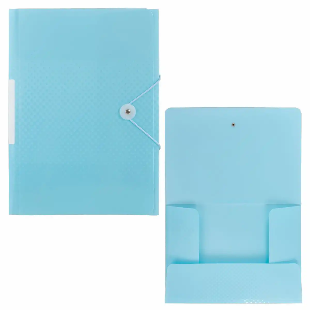 Idena Sammelmappe PP A4 Gummizug Rückenschild pastell aqua