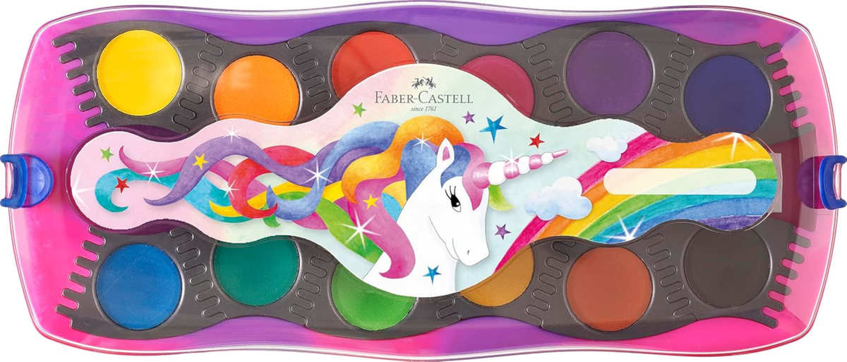 Faber-Castell Wasserfarbkasten Connector Einhorn 12 Farben