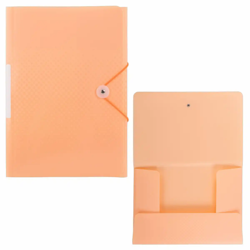 Idena Sammelmappe PP A4 Gummizug Rückenschild pastell aprikot