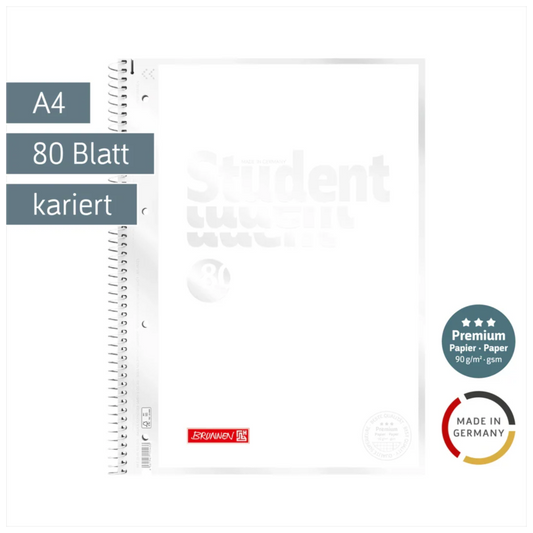 BRUNNEN Collegeblock Premium A4 Lin. 28 kariert 80 Blatt