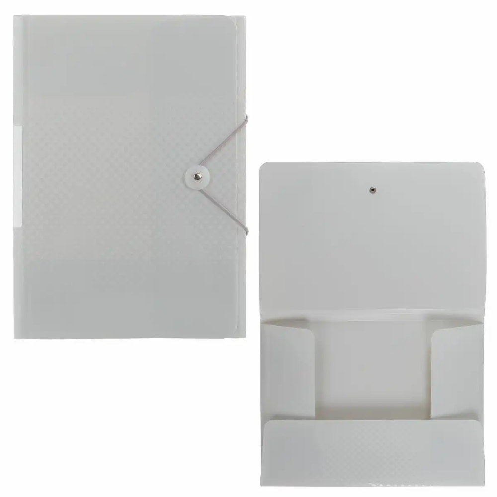 Idena Sammelmappe PP A4 Gummizug Rückenschild silbergrau