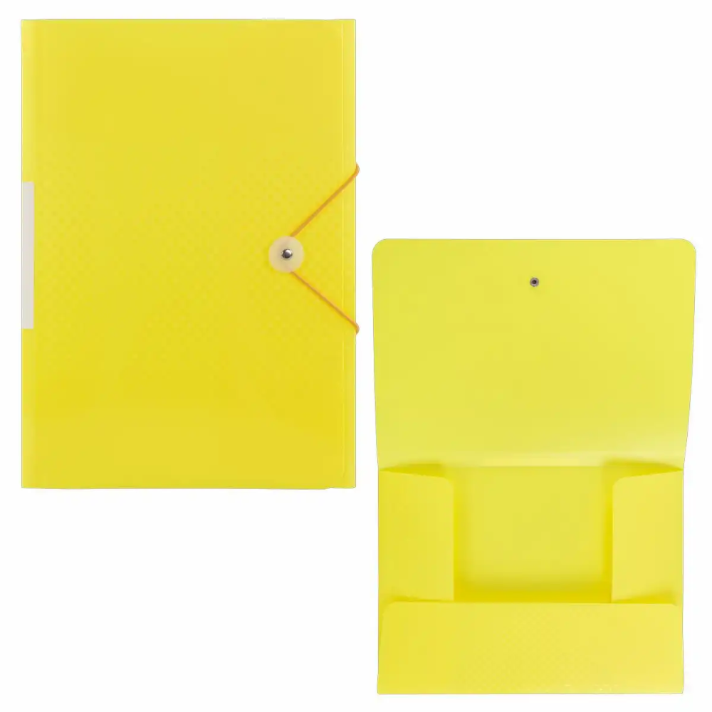 Idena Sammelmappe PP A4 Gummizug Rückenschild pastell limone