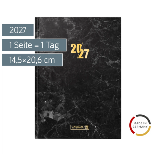 BRUNNEN Buchkalender Graphite 2027 A5, 352 Seiten