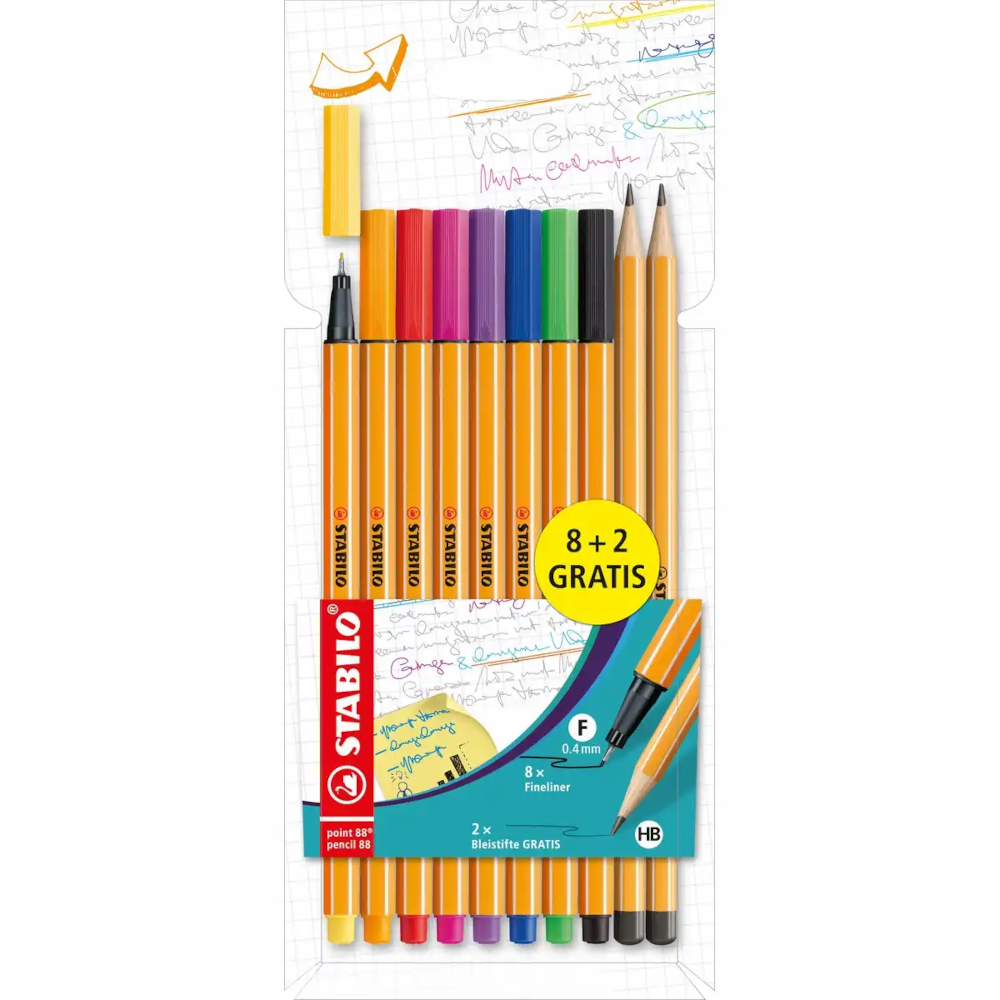 STABILO point 88 Fineliner Promo-Set 8+2 Stück