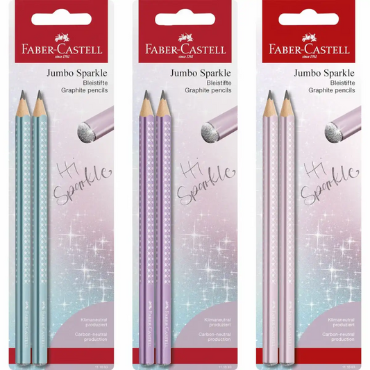 FABER-CASTELL Jumbo Sparkle Bleistift-Set 2 St. – 1 aus 3 Designs