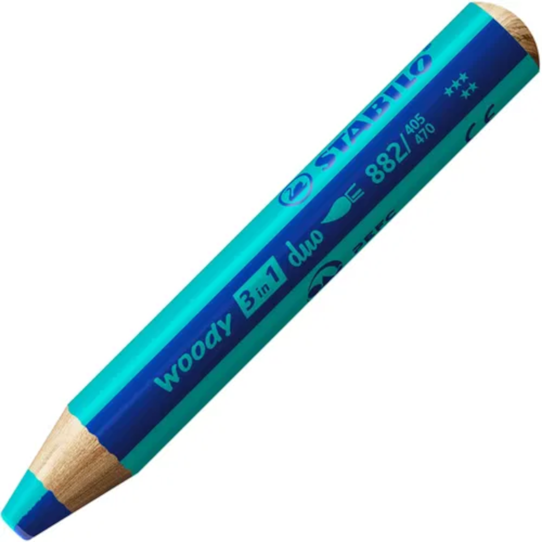 STABILO woody 3in1 DUO Buntstift Ultramarinblau/Türkis