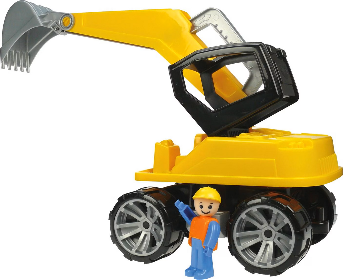 LENA TRUXX Bagger 38cm - Spielzeug Baufahrzeug mit Figur