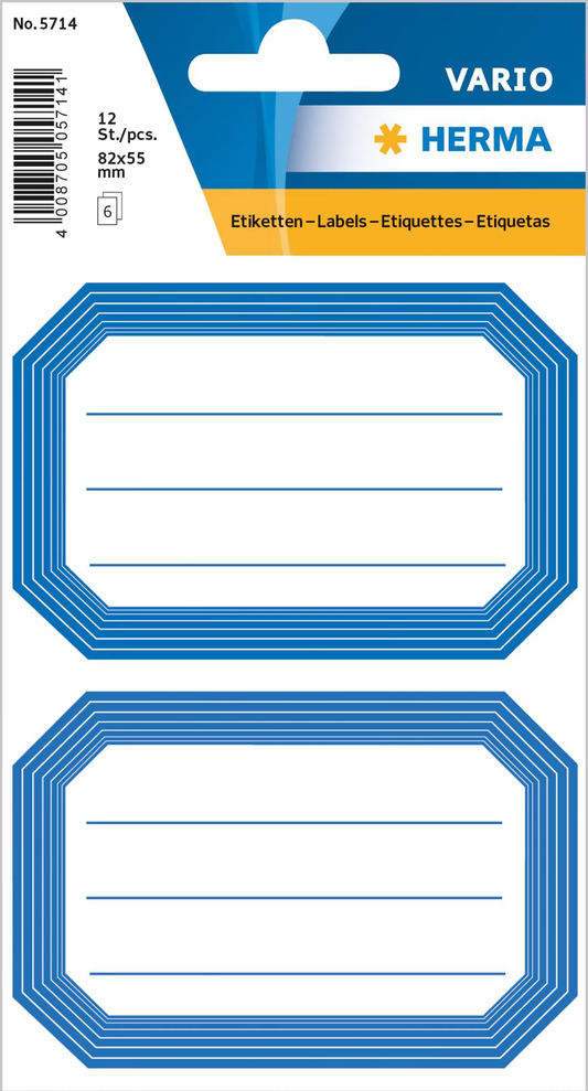 HERMA Heftschilder „Neutral“ liniert – 6 Blatt à 2 Etiketten