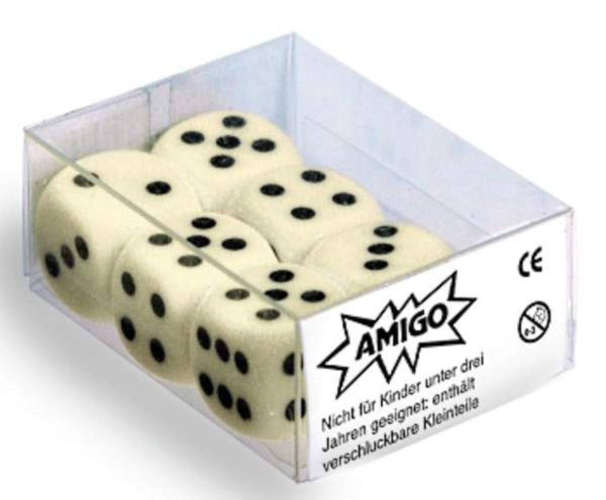 AMIGO Würfel 6er-Set 16 mm – Farbe zufällig ausgewählt