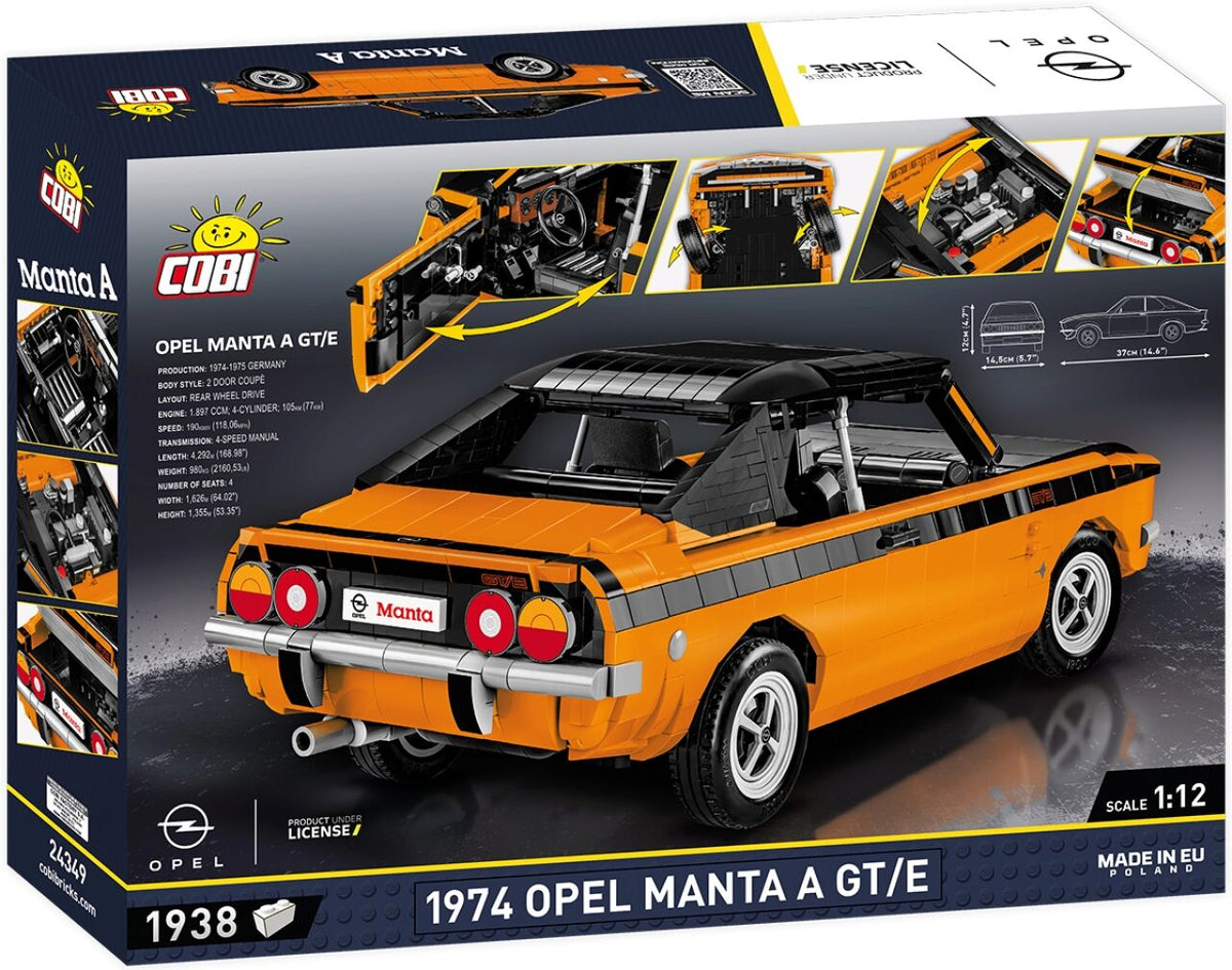 COBI 24349 – Opel Manta A GT/E 1974, Bausatz 1:12, 1.938 Teile