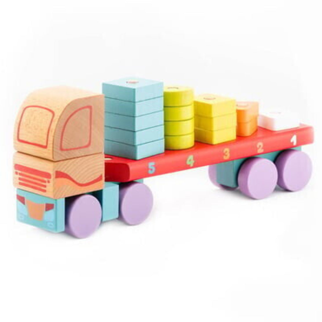 🚛 Premium Holz-LKW mit Lernspiel - Motorik-Förderung für clevere Kleinkinder