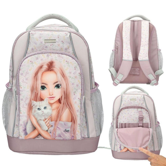 DEPESCHE TOPModel Schulrucksack BLOOMING KITTY – Flieder