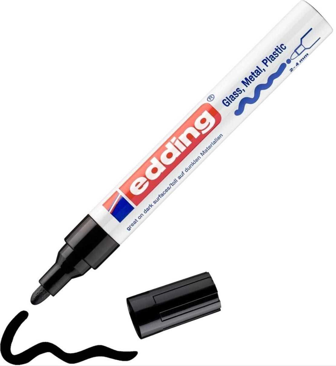 edding 750 Lackmarker schwarz – Glanz, 2-4 mm, Ventilsystem