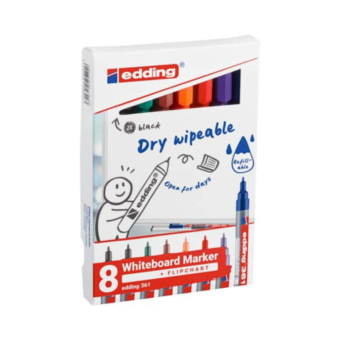 edding 361 Whiteboardmarker 8er-Set – 1 mm Rundspitze
