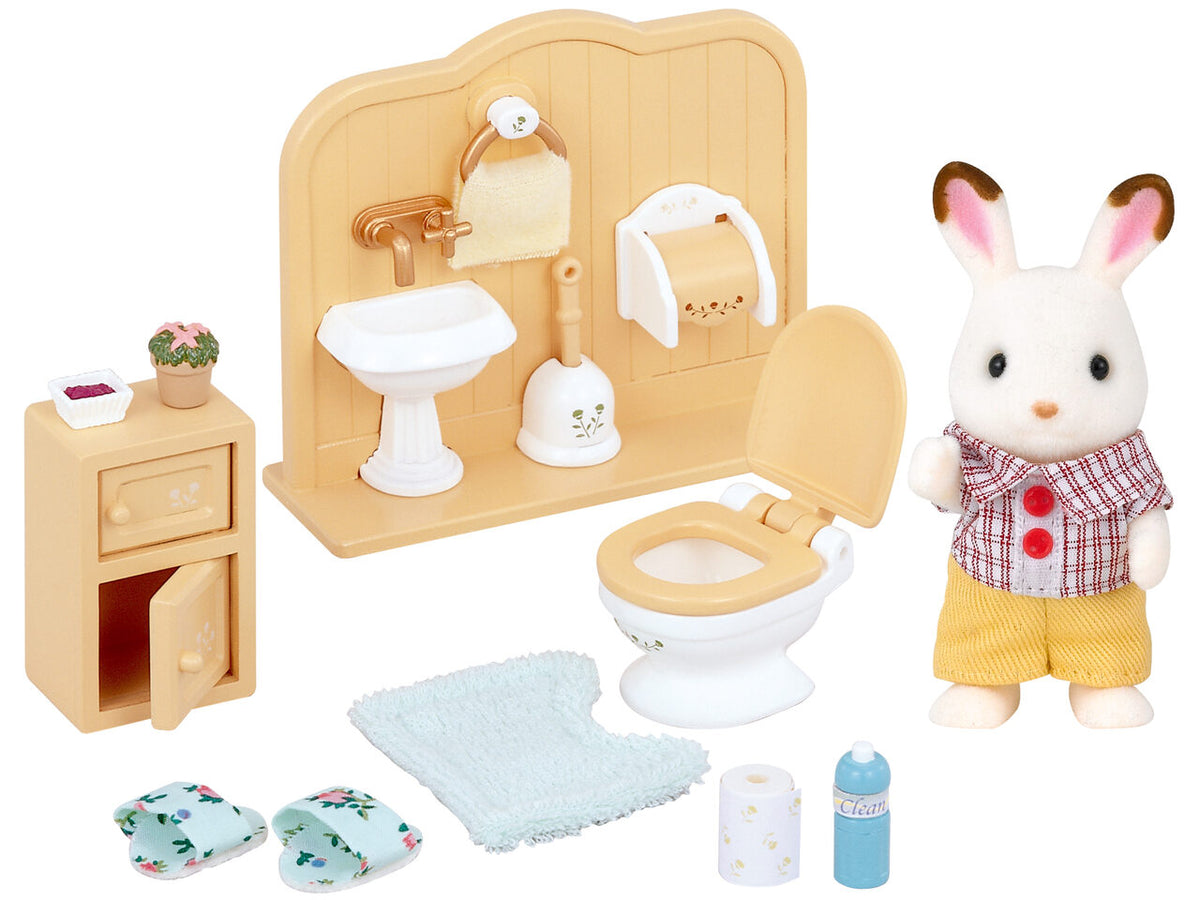 Sylvanian Families 5015 Schokoladenhasen Bruder mit Waschraum