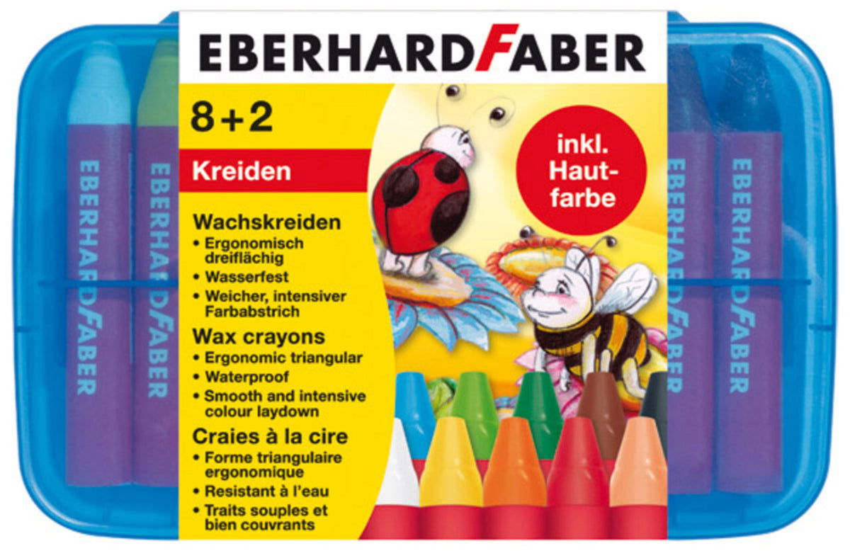 EBERHARD FABER EFA Wachsmalkreiden Dreikant Plastikbox