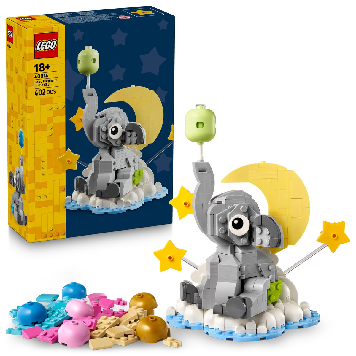 LEGO® Iconic 40814 Schwebender Baby-Elefant – 402 Teile