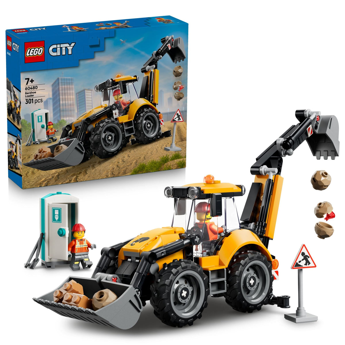 LEGO® City 60480 Gelber Baggerlader – 301 Teile