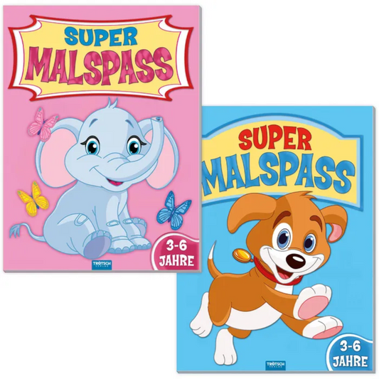TRÖTSCH Malbuch Super Malspaß – 1 von 2 Designs, zufällig