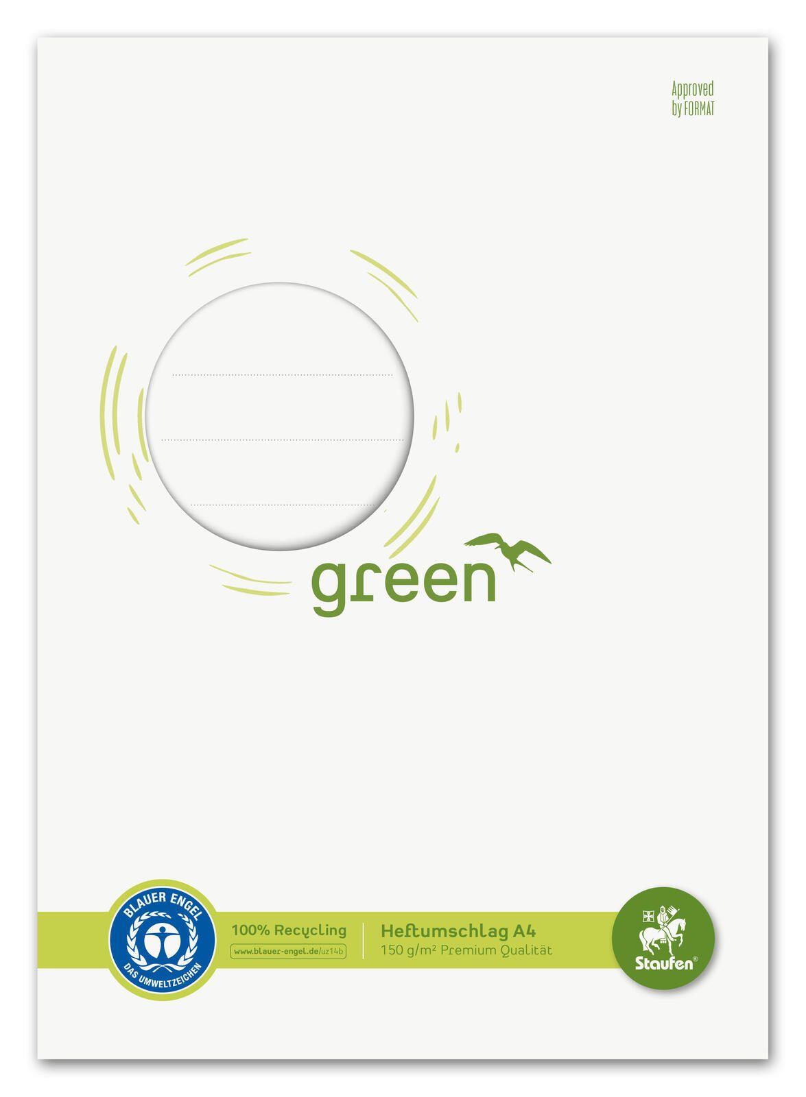 Staufen Bio Heftumschlag DIN A4 - Premium Recyclingpapier für perfekten Heftschutz