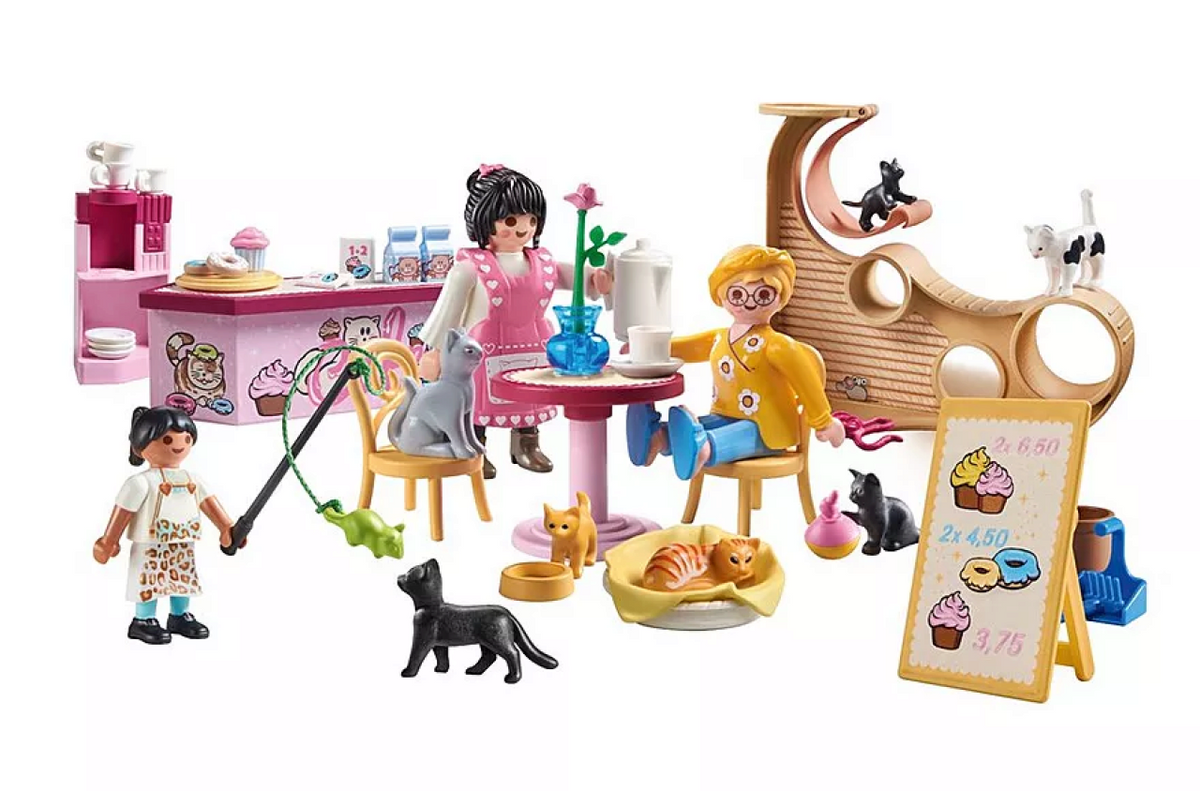 PLAYMOBIL® 71744 Katzencafé – Spielset mit Figuren & Katzen