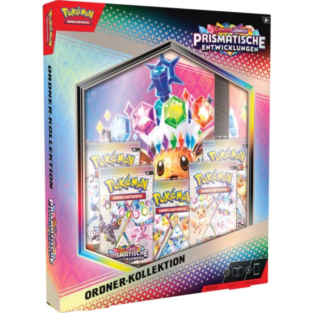Pokémon Prismatische Entwicklungen Ordner-Kollektion + 5 Booster