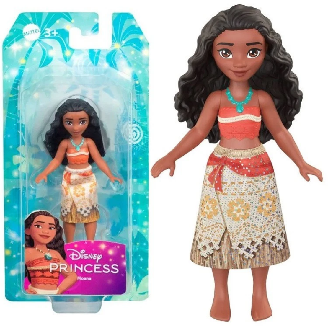Disney Vaiana Puppe - Bewegliche Prinzessin mit Glitzerkleid