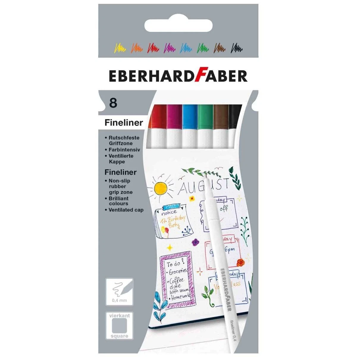 Eberhard Faber Fineliner 0,4mm 8er-Set