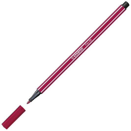 STABILO Pen 68 Filzstift dunkelrot – 1 mm Einzelstift