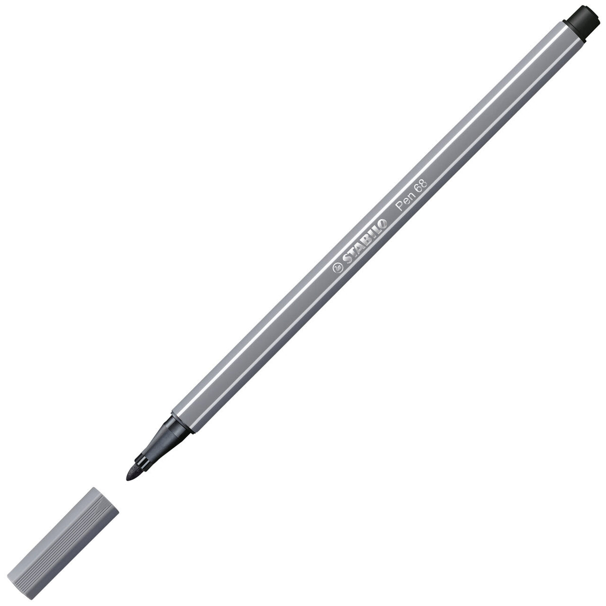 STABILO Pen 68 Filzstift dunkelgrau – 1 mm Einzelstift