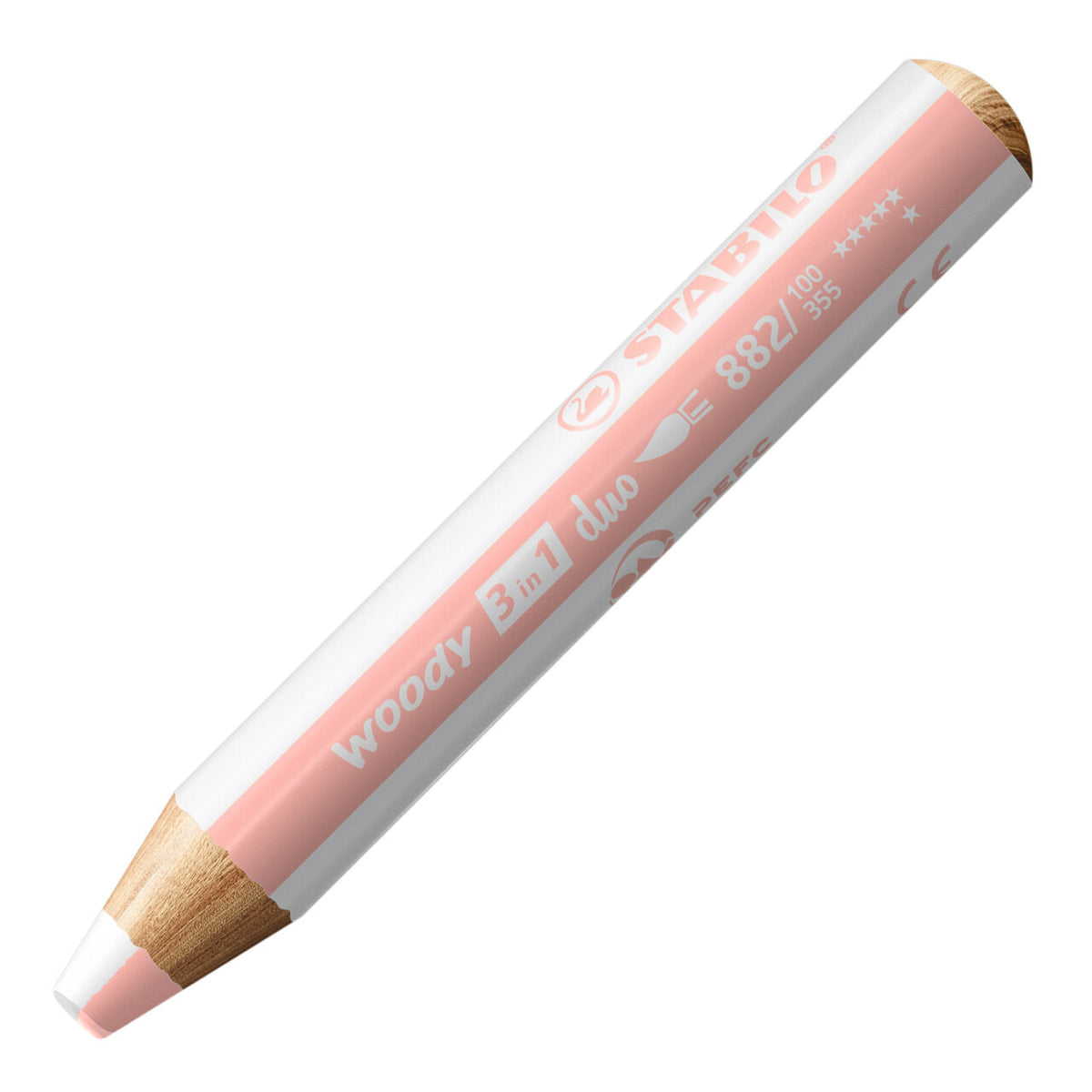 STABILO woody 3in1 DUO Buntstift Weiß/Apricot