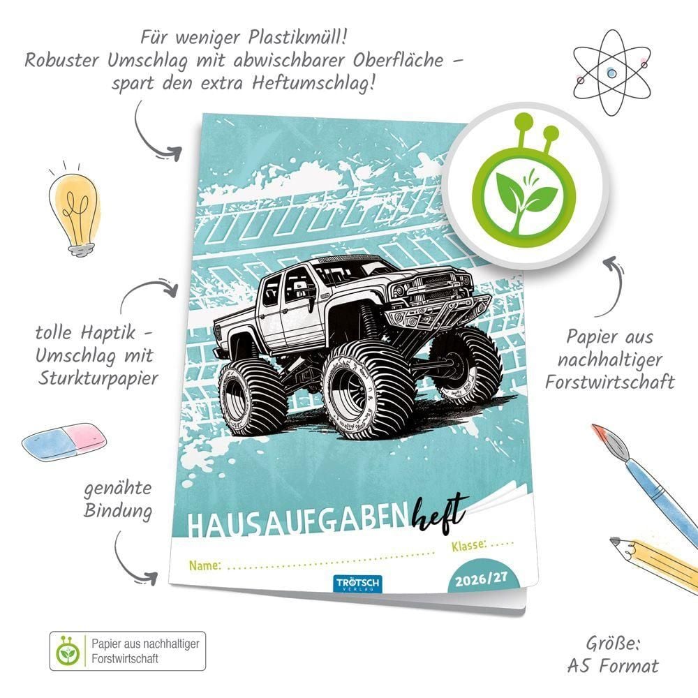 TRÖTSCH Hausaufgabenheft Truck Grundschule A5 2026/27