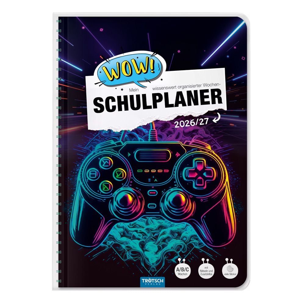 TRÖTSCH Schulplaner WOW! Gaming 2026/27 – Spiralbindung
