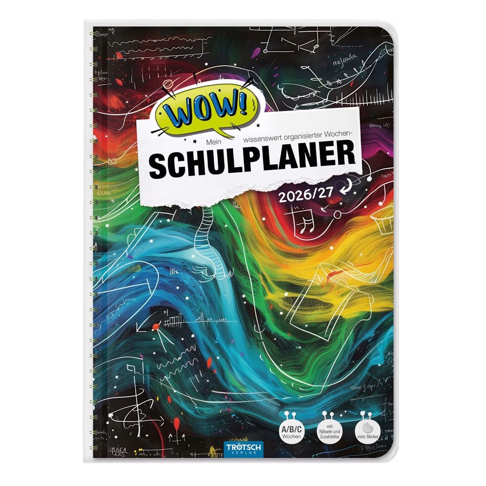 TRÖTSCH Schulplaner WOW!Waves 2026/2027 mit Spiralbindung