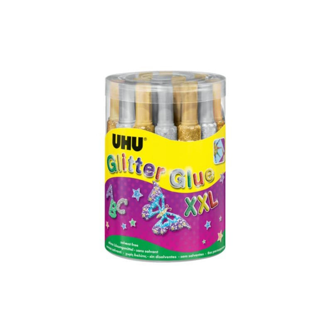 UHU Glitter Glue 1x 20ml Silber - Glitzerkleber für Bastelarbeiten